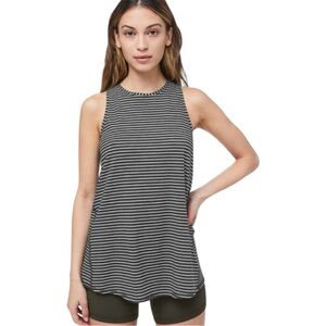 Lululemon All Tied Up Tank Modern Stripe Heathered Black White Size 6